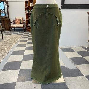 Green and Brown Maxi Skirt